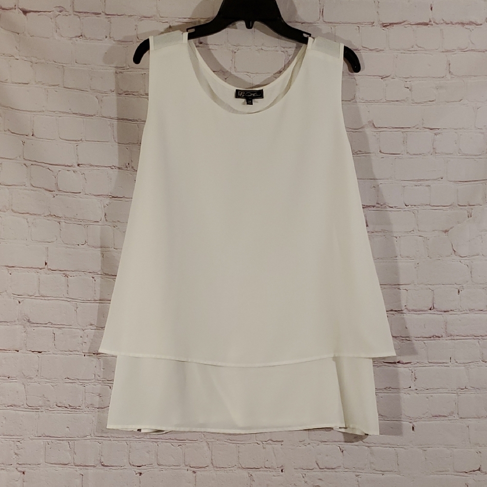 DG2 by Diane Gilman Mixed-Media Double Layer Easy Tank Size 2X